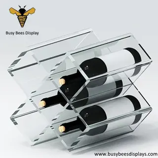 5 Bottle Acrylic Wine Display, Wine Rack, and Wine Display Stand