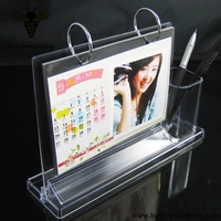 Fashion Design Acrylic Calendar Pen Holder and Desktop Calendar