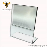 Acrylic Slanted Retail Sign Holders Bottom Load 8.5 x 11 Inch