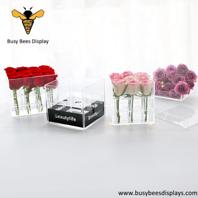 Square Clear Acrylic Flower Fresh-keeping Box for Sale