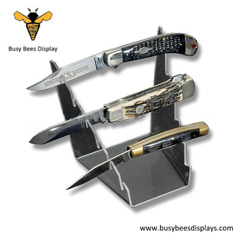 wholesale custom Acrylic Easel Pocket Knife Display Case