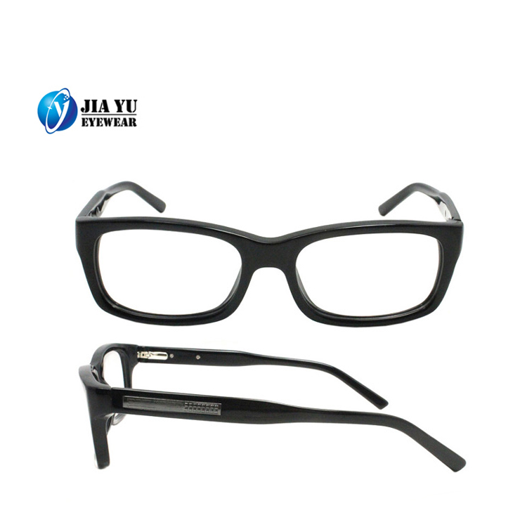 Custom Logo Black Trendy Acetate Square Optical Frame