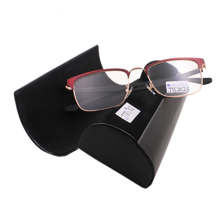 Metal Gold Bridge Brown Temple Glasses 