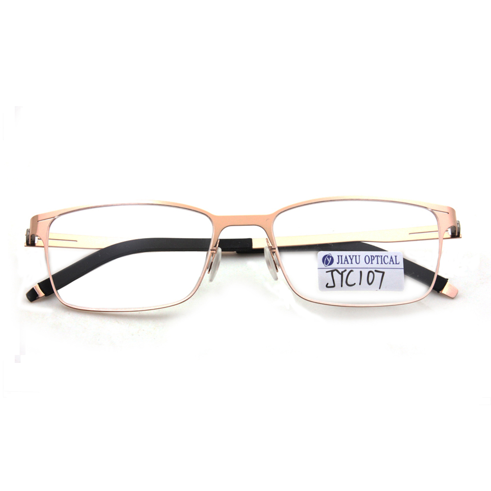 Custom Logo Fashion Metal UV400 Optical Golden Glasses