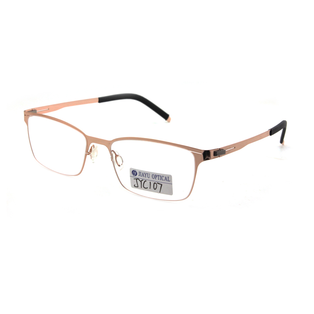 Custom Logo Fashion Metal UV400 Optical Golden Glasses