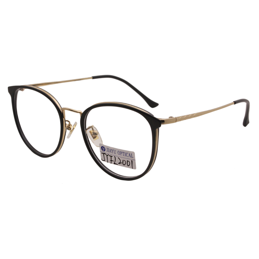 High Quality Fashion Retro Round Glasses with Metal Temples