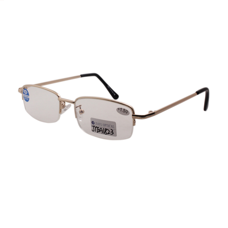 Custom Square Metal Half Frame Unisex Reading Glasses