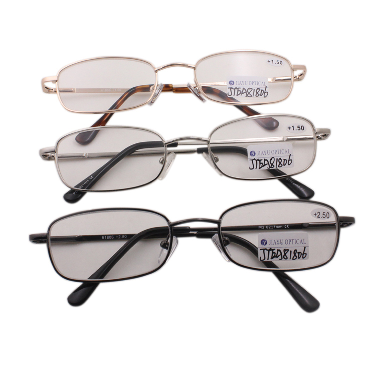 Custom Square Anti Blue Light Unisex Metal Reading Glasses