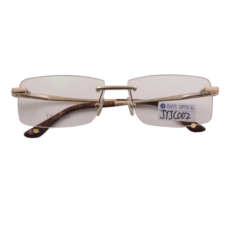 Fashionable Custom Logo Ultra-light Optical Frames Rimless Titanium Glasses