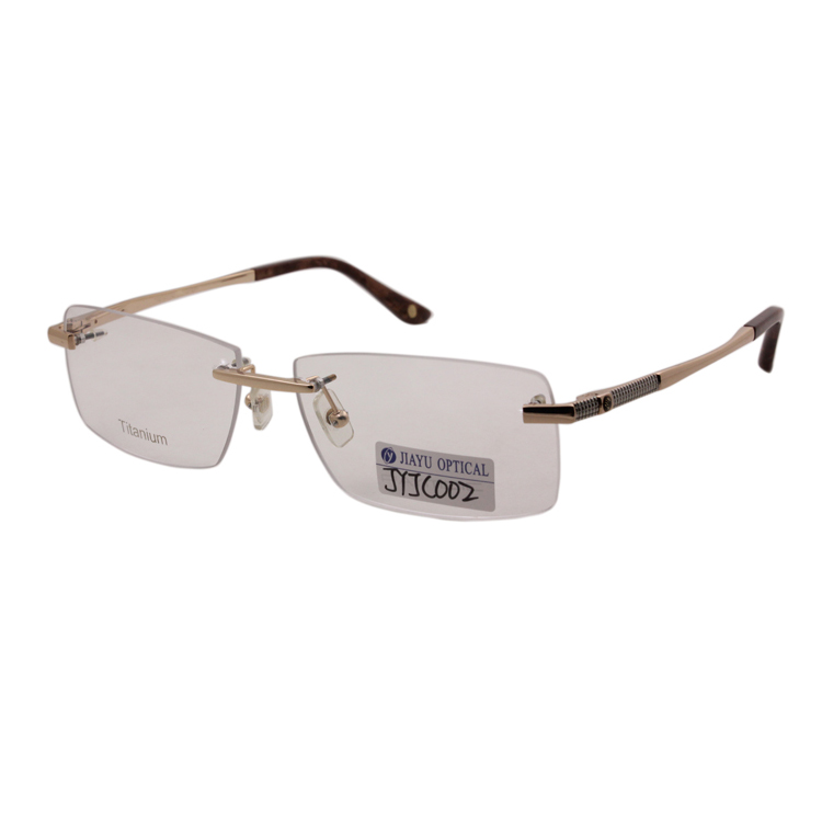 Fashionable Custom Logo Ultra-light Optical Frames Rimless Titanium Glasses