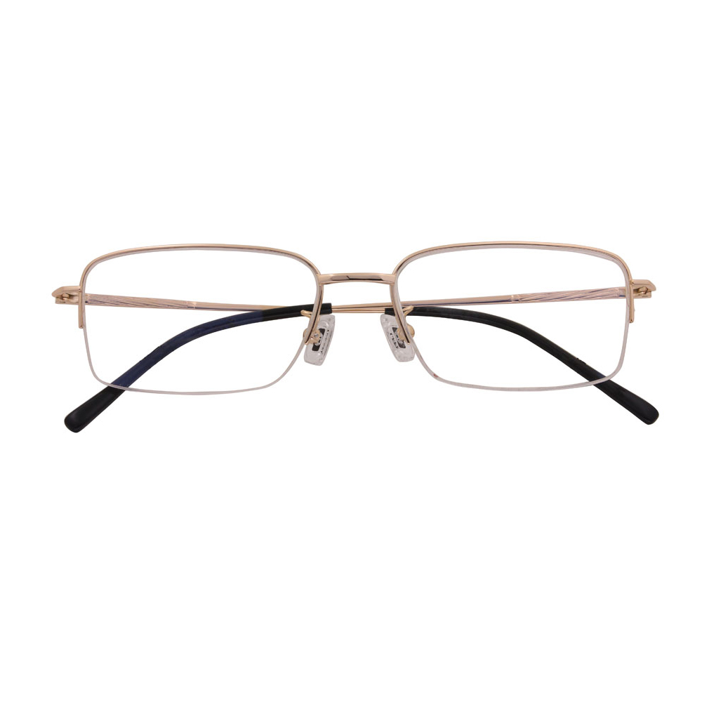 Brand Retro Half Frame Ultra-light Square Titanium Glasses