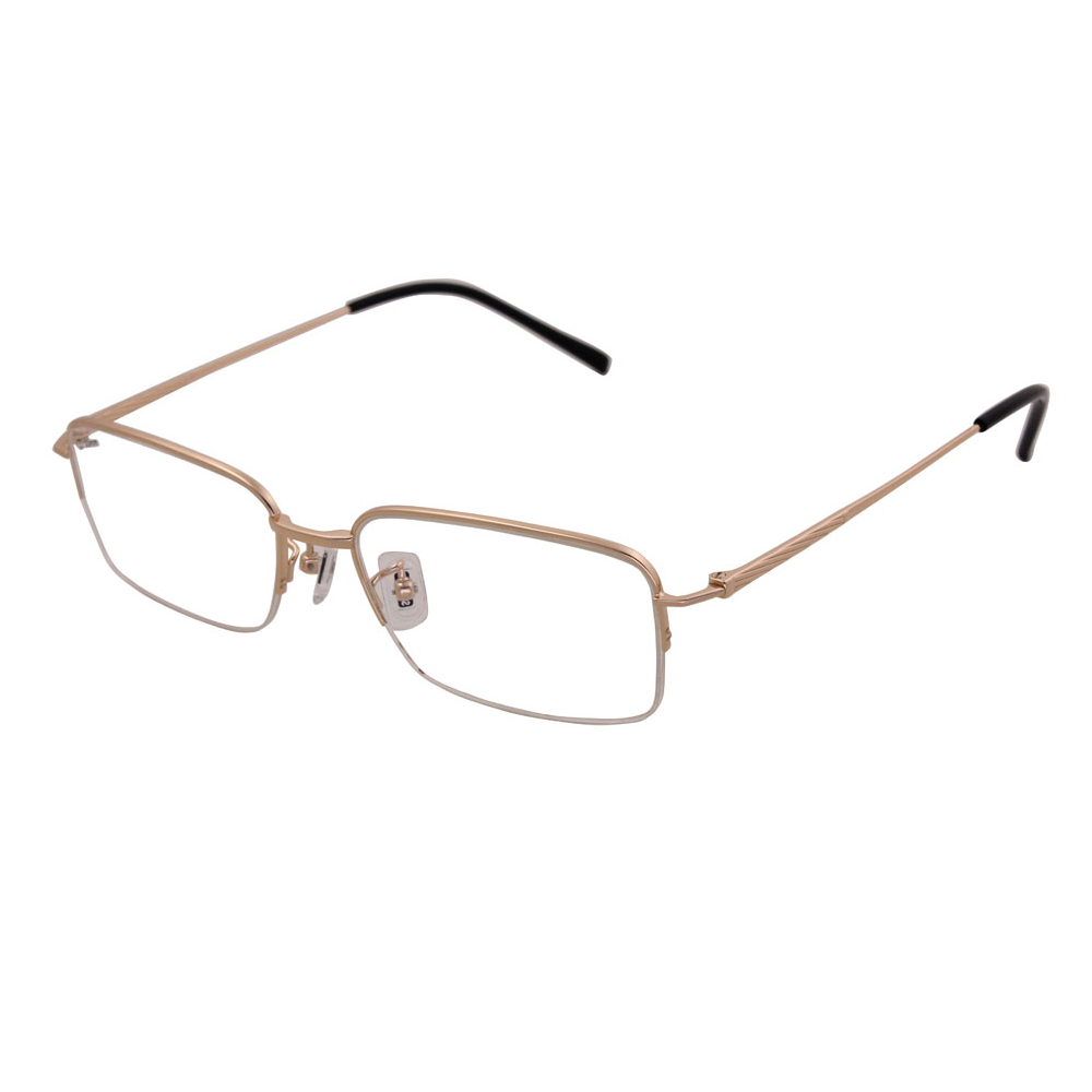 Brand Retro Half Frame Ultra-light Square Titanium Glasses