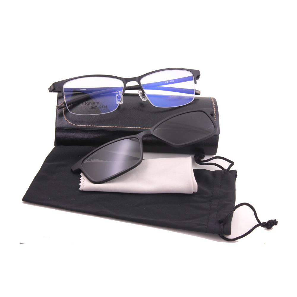 Clip On Glasses Fashion Square Titanium Optical Frame
