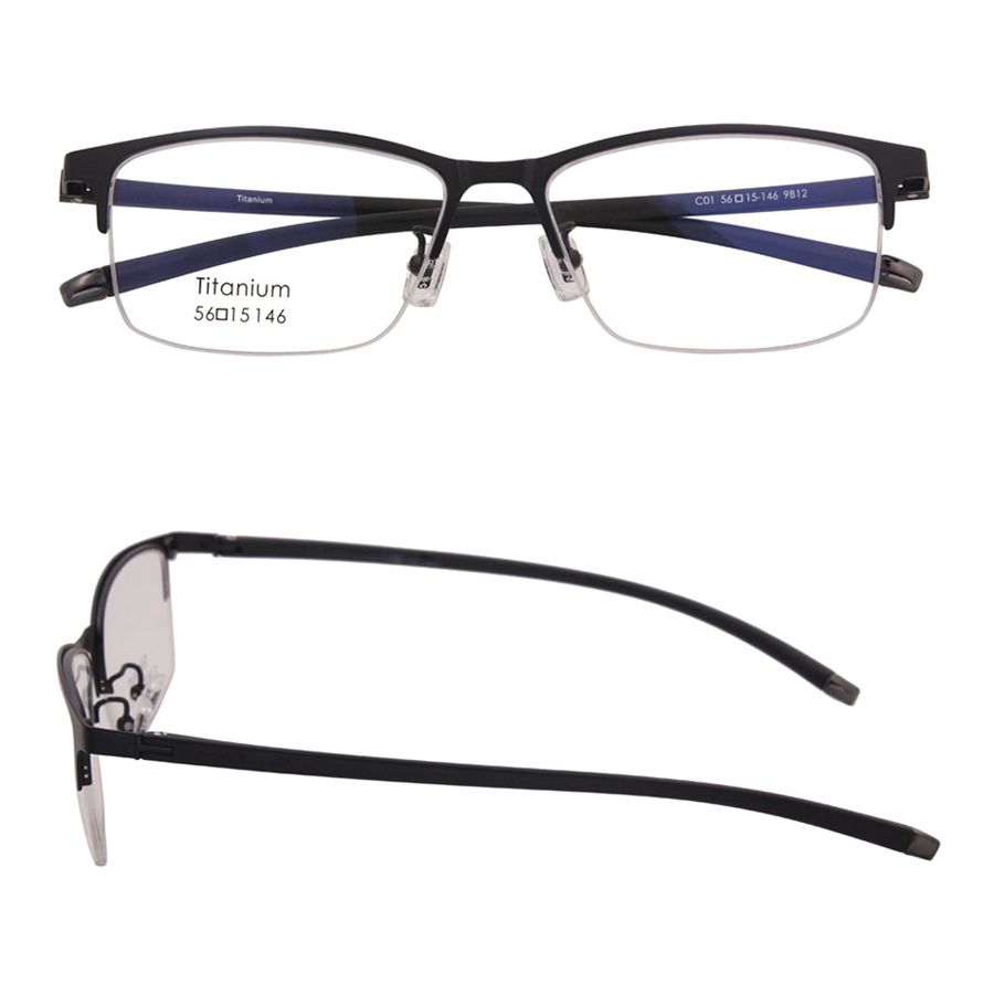 Clip On Glasses Fashion Square Titanium Optical Frame