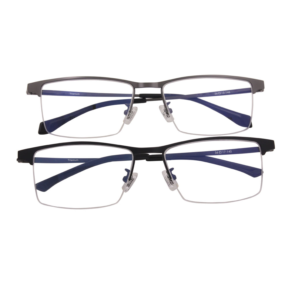 Men Luxury Half Frame Titanium Optical Frame