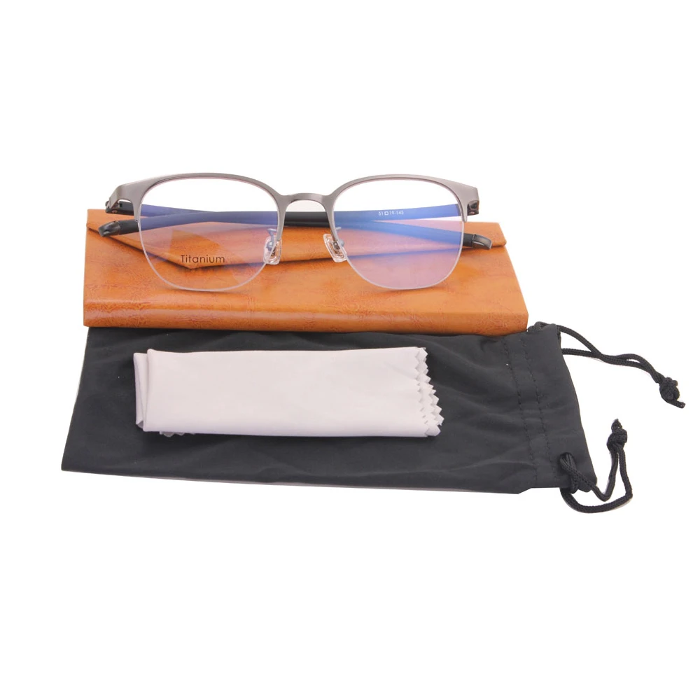 Half Frame Round Classic Titanium Glasses