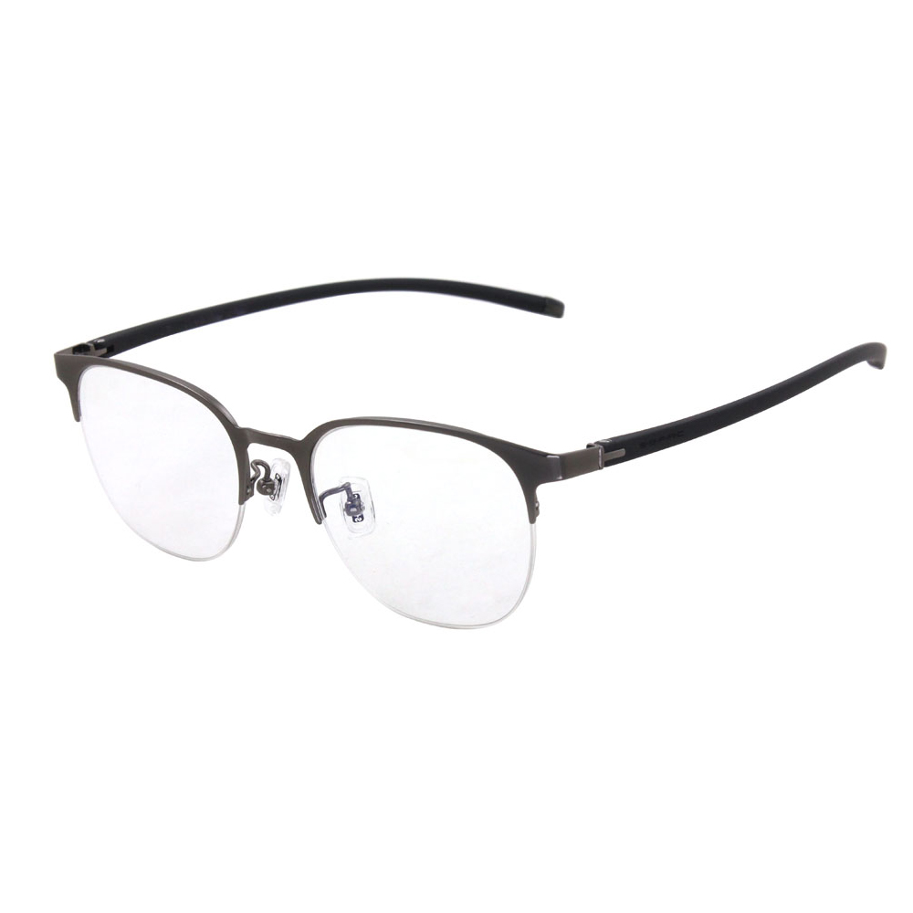 Half Frame Round Classic Anti Blue Light Titanium Glasses