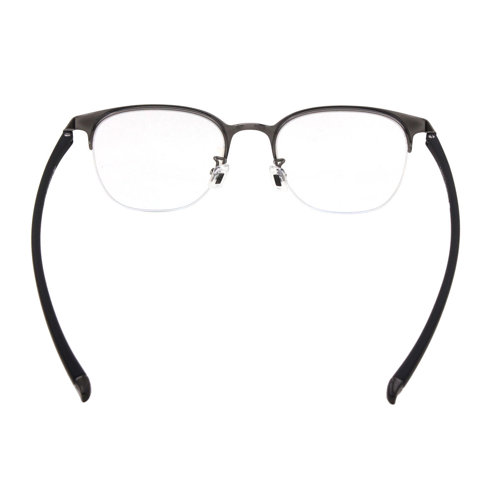 Half Frame Round Classic Anti Blue Light Titanium Glasses