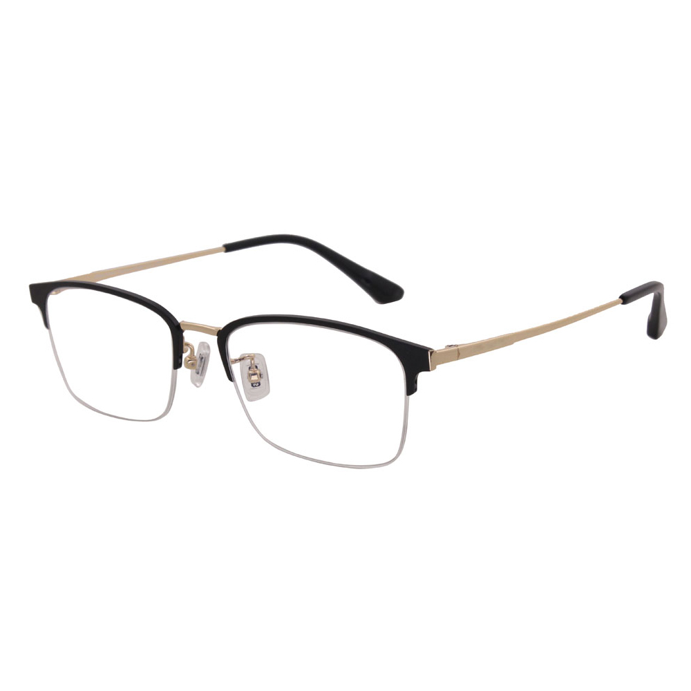 Men Brand Retro Custom Logo Half Frame Titanium Optical Frame
