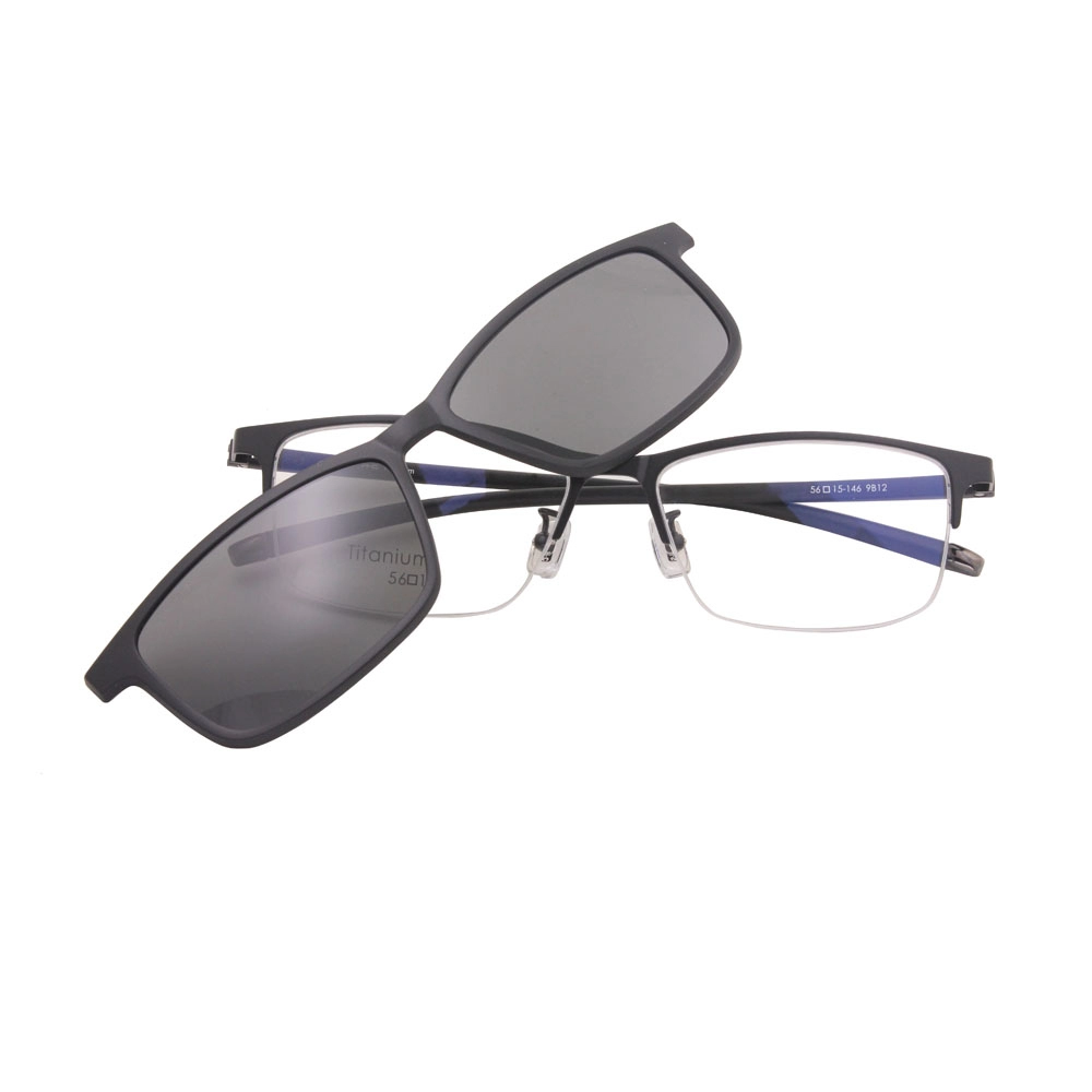 Clip On Glasses Square Titanium Optical Frame