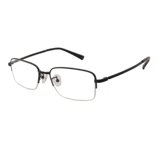 Half Frame Square Custom Logo Black Titanium Optical Frame