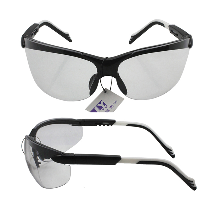 Ce En166 and Ansi Z87.1 Anti-Scratch Clear Anti-Fog Lens Adjustable Arms Protective Glasses Safety