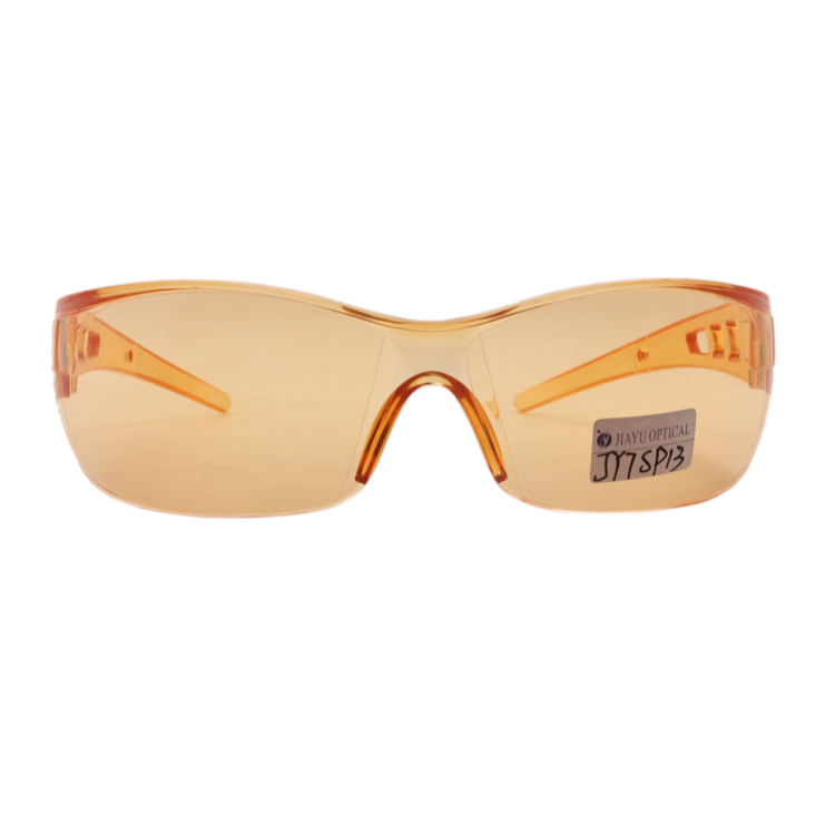 High Impact Double Injection Single Lenses Yellow Clear Safety Glasses For Lab