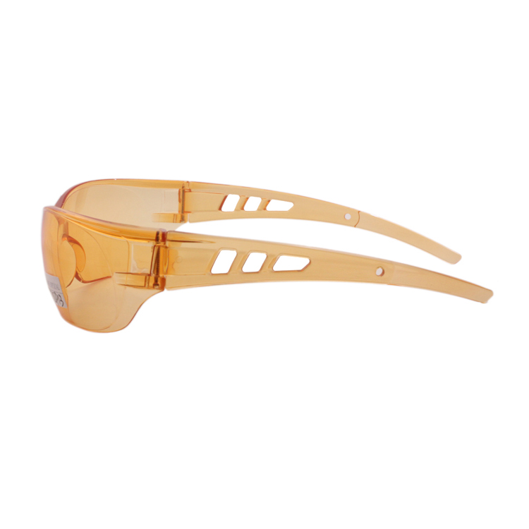 High Impact Double Injection Single Lenses Yellow Clear Safety Glasses For Lab