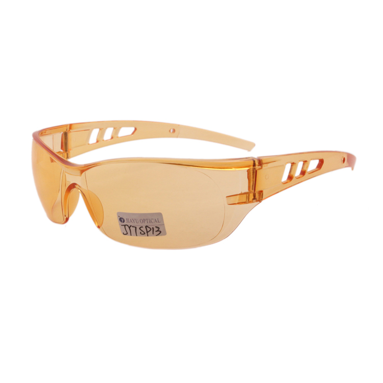 High Impact Double Injection Single Lenses Yellow Clear Safety Glasses For Lab
