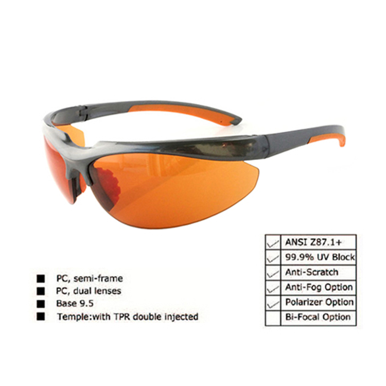High Quality Outdoor Bicycle Safety Glasses with TPR Double Injected Sports Protective Safety Sunglasses