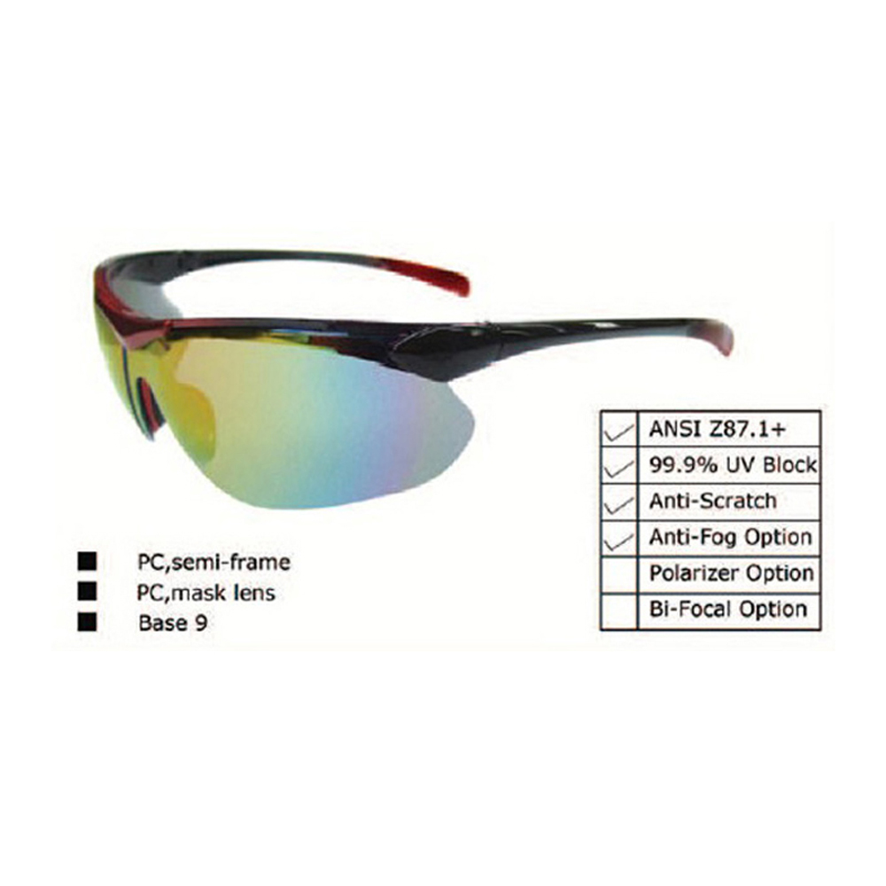Hot Sale Mirror Anti Scratch UV400  Polarized Sport Safety Glasses