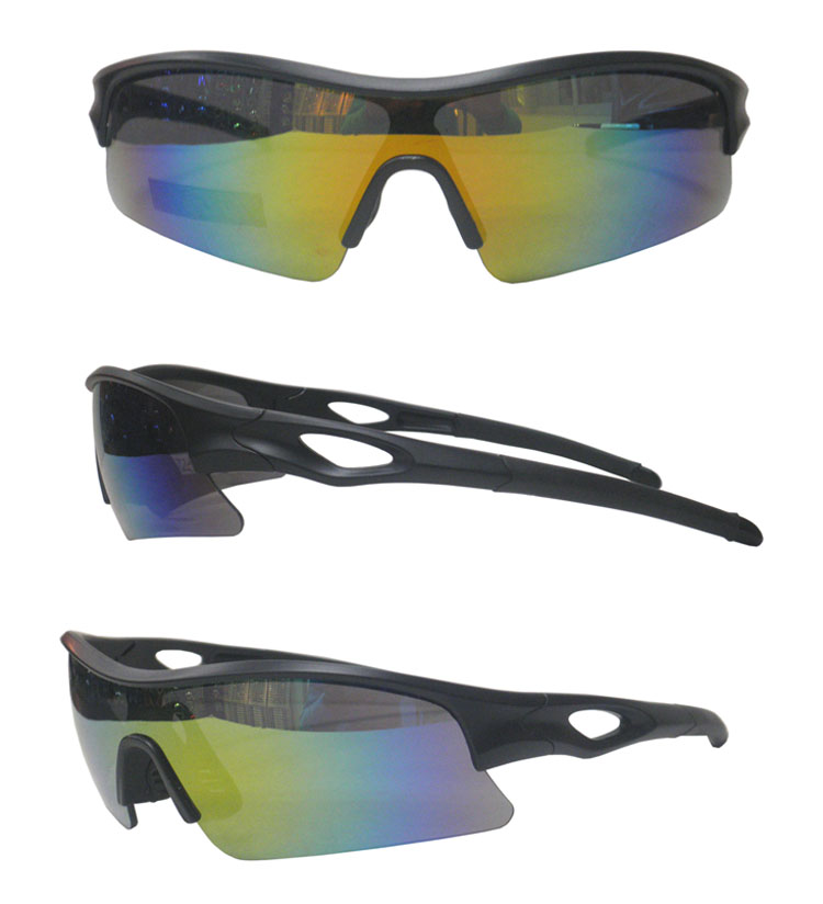 Outdoor Bicycle CE FDA Approved Glasses One- Piece Mirror Lens Sports Safety Sunglasses