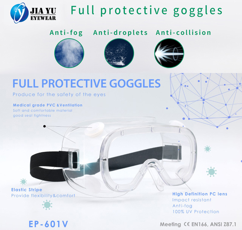 Air Vents Goggles Anti Fog  Anti Impact Medical Safety Goggles