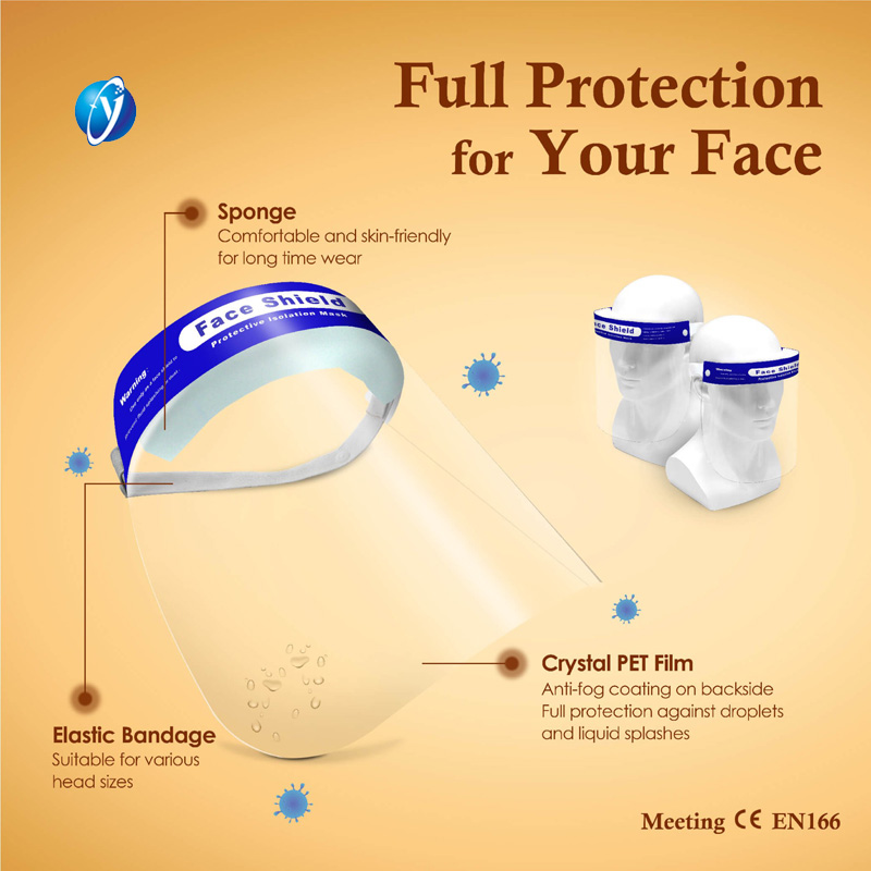 Meeting CE EN166 Anti-Fog Safety Face Shield Transparent Layer Protect Eyes from Splash