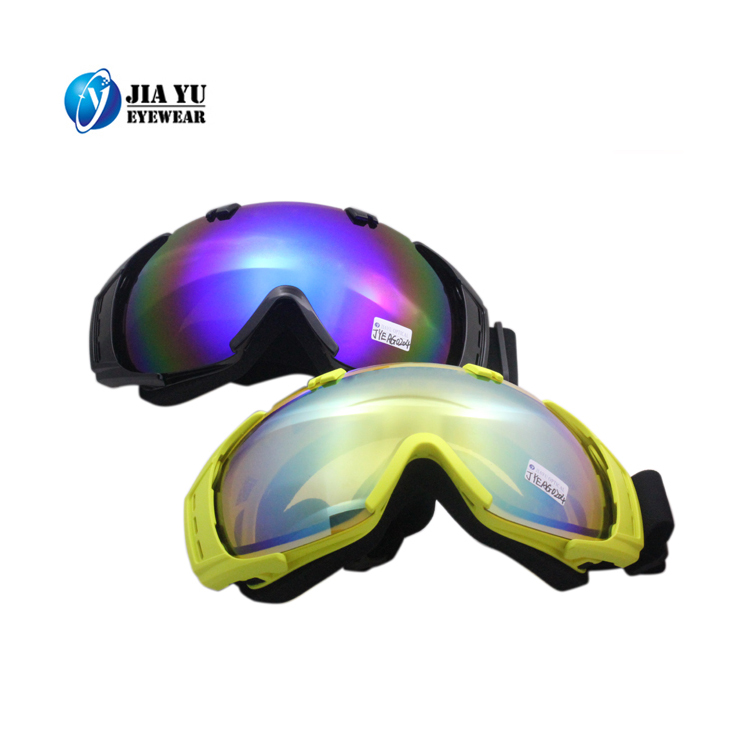Anti Fog Ski Sunglasses Yellow Frame Safety Snowboarding Goggles