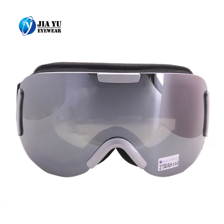New Model 100% Fashion Interchangeable Silver White Mirror Lens Custom Designer Snow Ski Goggles