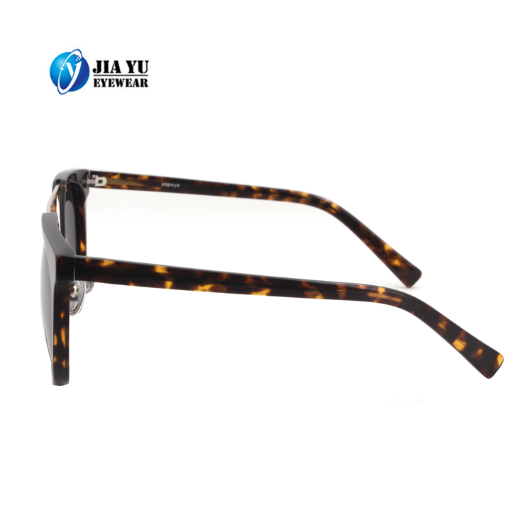 2020 New Fashion Double Metal Bridge UV400 Protection Sunglasses Acetate