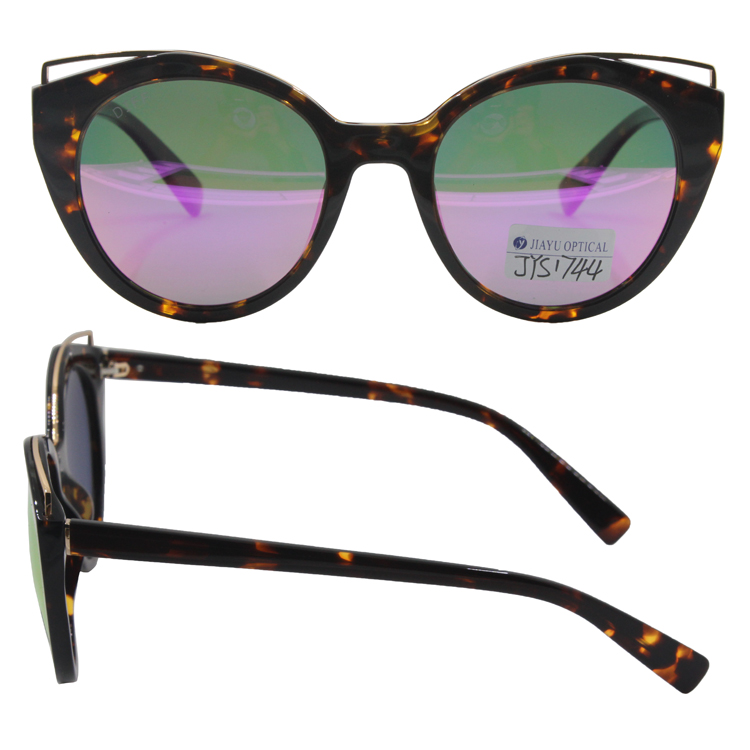Brown Demi Fashionable Cat Eye Mirror Polarized Womens Acetate Sunglasses