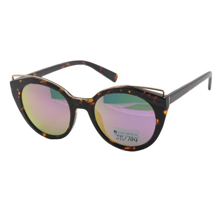 Brown Demi Fashionable Cat Eye Mirror Polarized Womens Acetate Sunglasses