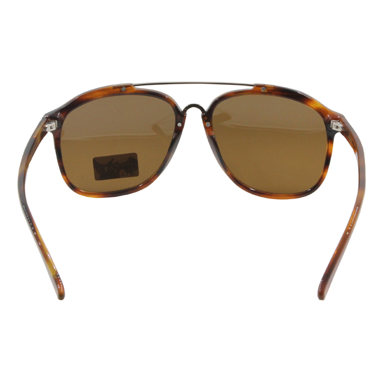 Custom Logo Unisex High Grade Double Metal Bridge Vintage Acetate Sunglasses