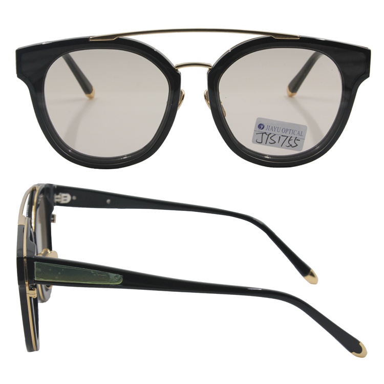 Designed Double Metal Bridge Women Customized Handmade UV 400 Protection Acetate Sunglasses