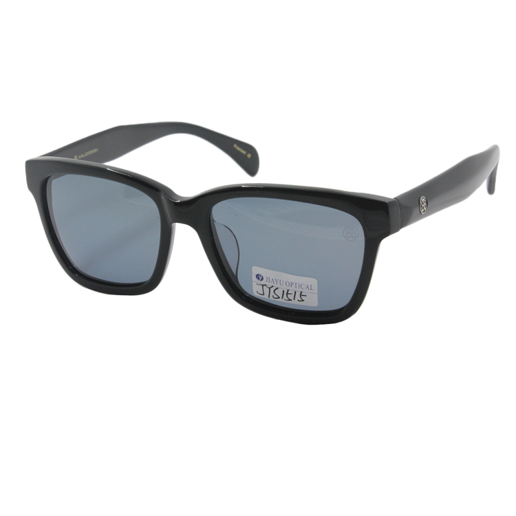 Factory Custom Logo OEM UV400 Polarized Man Black Square Acetate Sunglasses