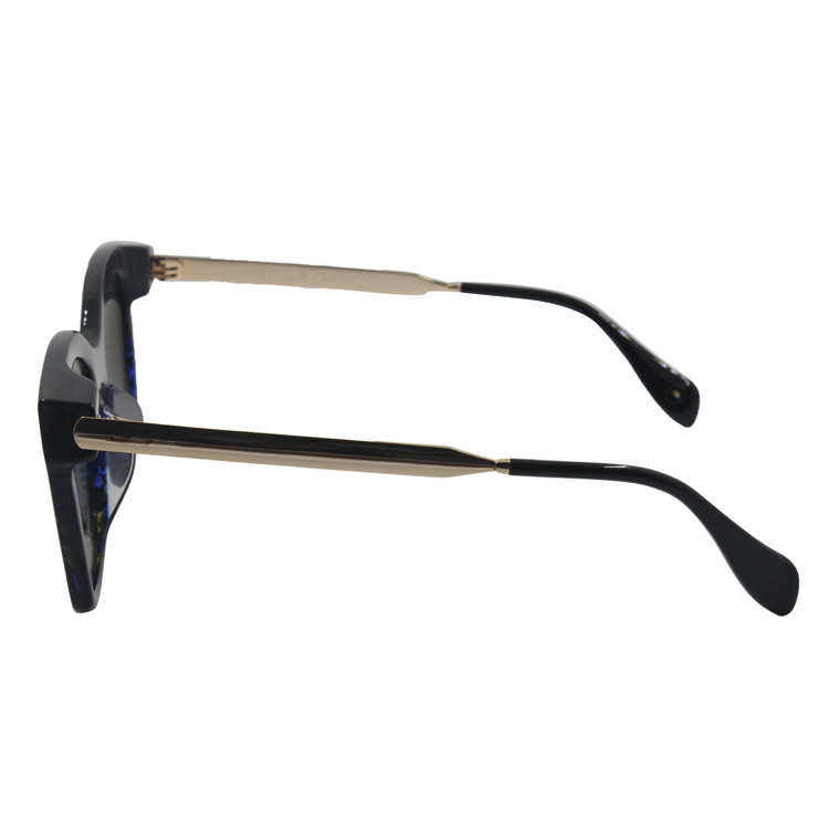 Fashion Women Custom Logo Metal Arms Design Sun Glasses Polarized Sunglasses Acetate