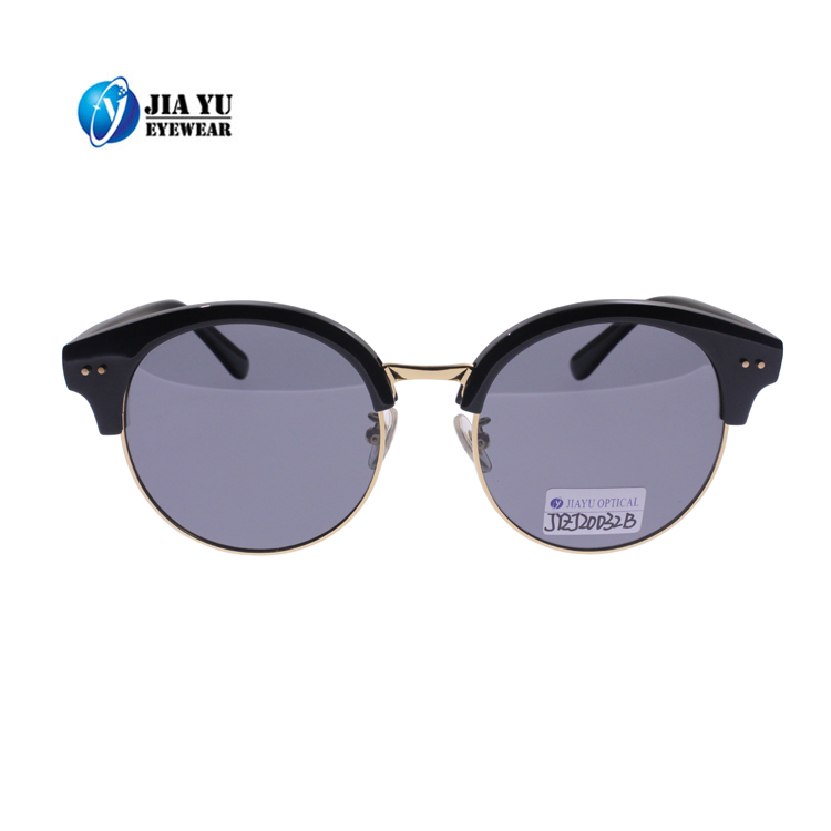 High Quality Fashion Black Custom Round Handmade Oversized  Acetate Sunglasses