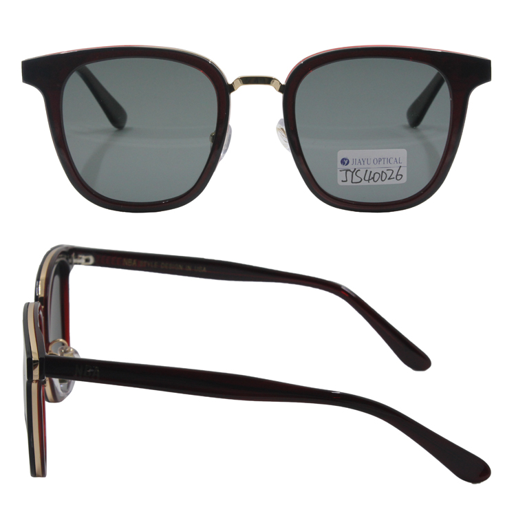 High Quality Fashionable Custom Logo Mirrored Polarized Nose pads Acetate Sunglasses