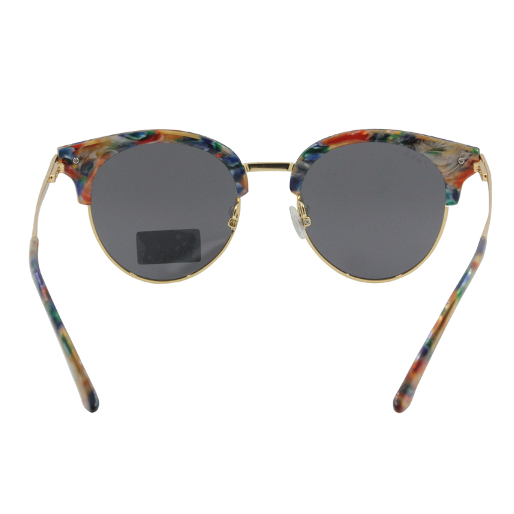 High Quality Handmade Custom Round Shape Half Frame Women Acetate Cat Eye Sunglasses