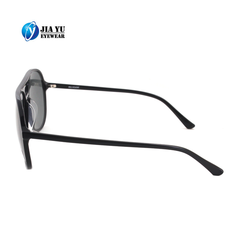 High Quality Handmade Double Bridge Round Acetate Men Sunglasses