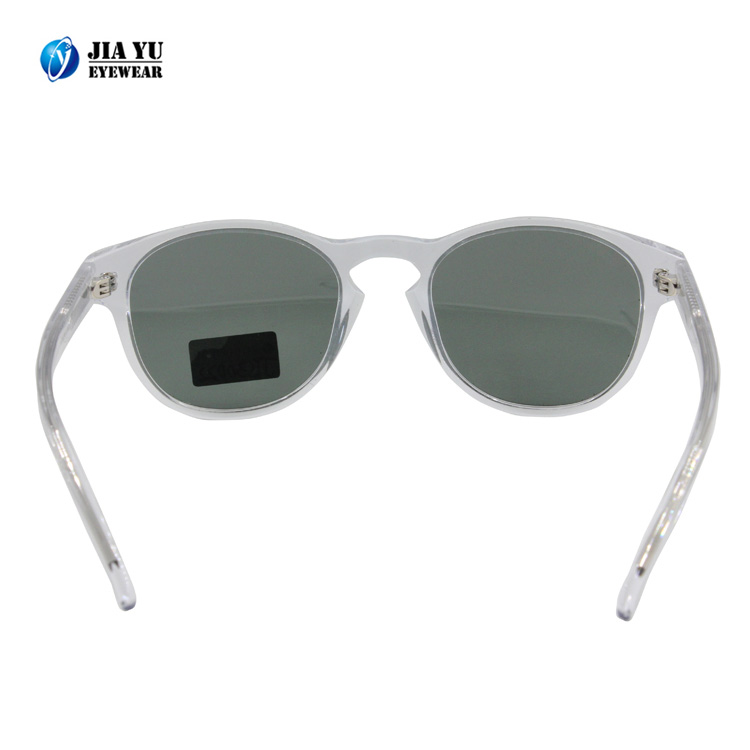 High Quality Handmade Transparent Round Fashion Acetate CE UV400 Sunglasses