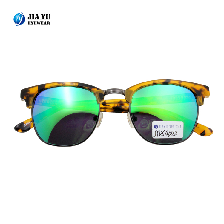 High Quality Retro CE UV400 Polarized Handmade Acetate Half Frame Sunglasses