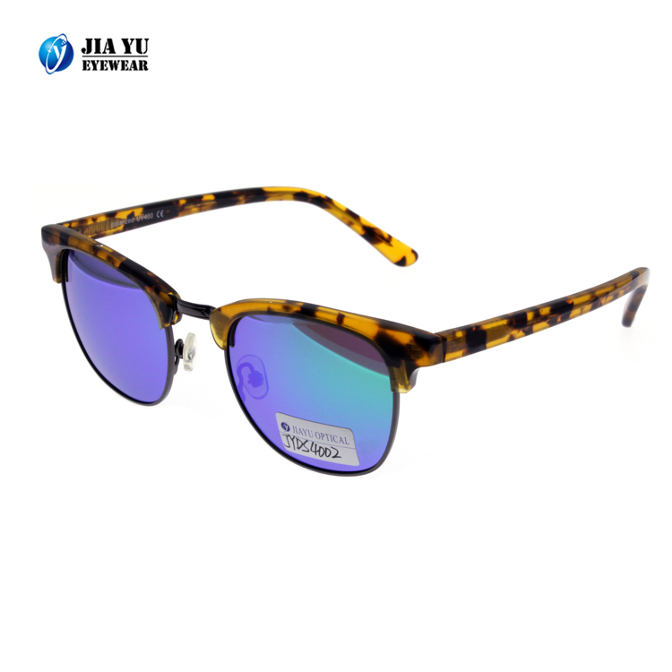 High Quality Retro CE UV400 Polarized Handmade Acetate Half Frame Sunglasses